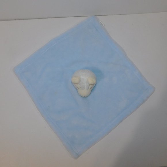 Bebe Love Blue White Llama / Alpaca Plush Baby Security Blanket 13" x 13" Lovey - Picture 3 of 6